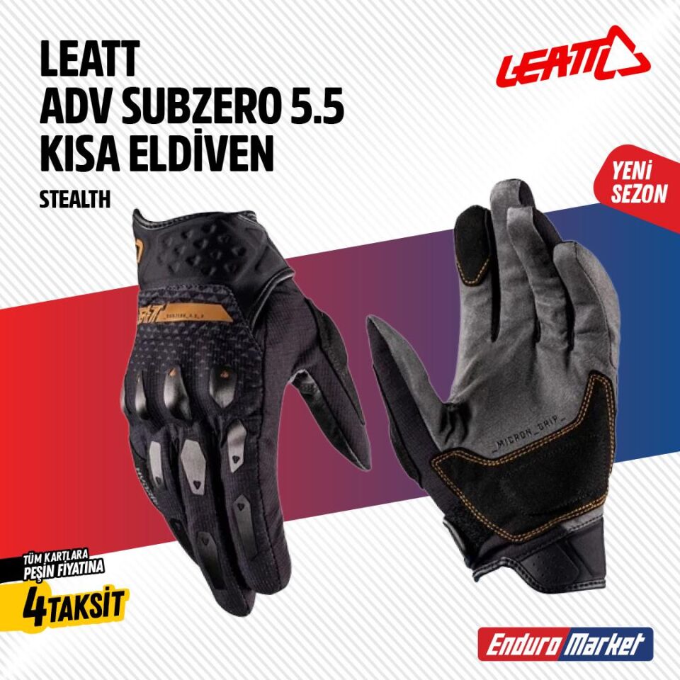 Leatt Adv Subzero 5.5 Kısa Siyah Motosiklet Eldiveni