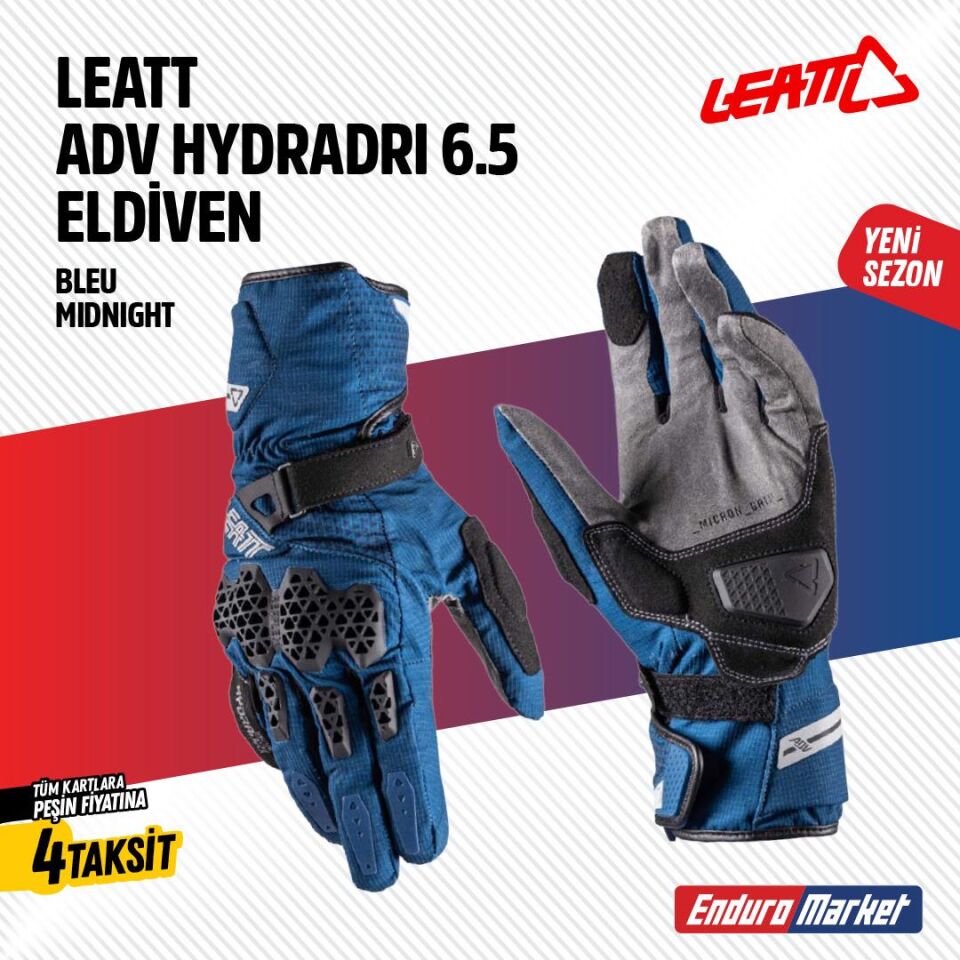 Leatt Adv Hydra-Dri 6.5 Mavi Motosiklet Eldiveni