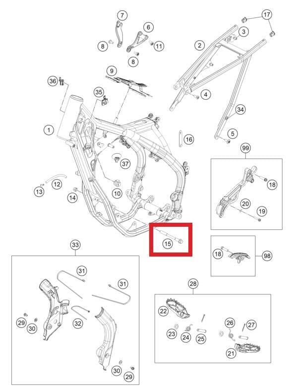 Engıne Brac.Scr. M10X115 Ktm Orj Yp A2-2