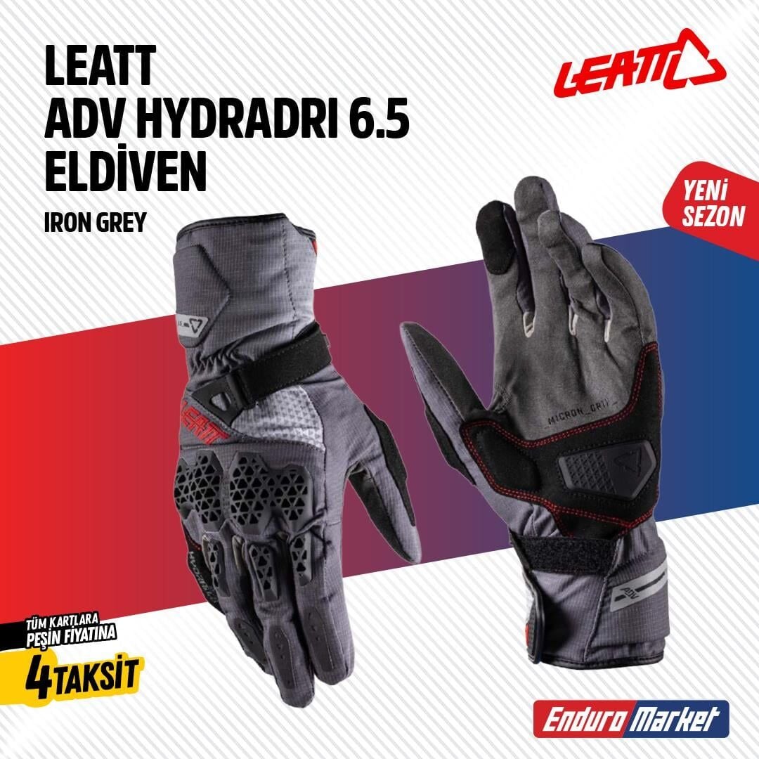 Leatt Adv Hydra-Dri 6.5 Gri Motosiklet Eldiveni