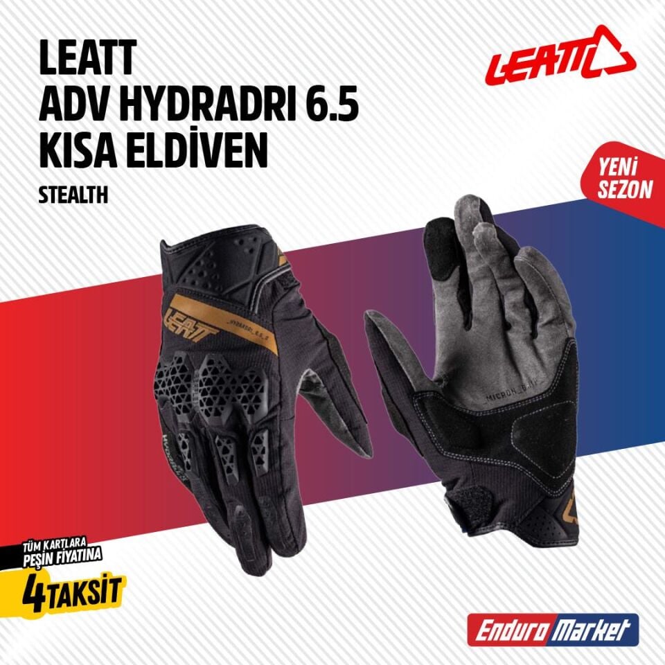 Leatt Adv Hydra-Dri 6.5 Kısa Siyah Motosiklet Eldiveni