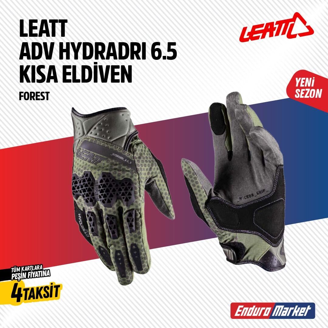 Leatt Adv Hydra-Dri 6.5 Kısa Yeşil Motosiklet Eldiveni