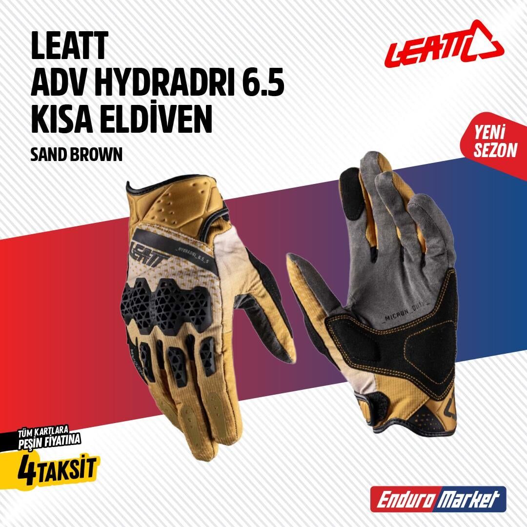 Leatt Adv Hydra-Dri 6.5 Kısa Kahverengi Motosiklet Eldiveni