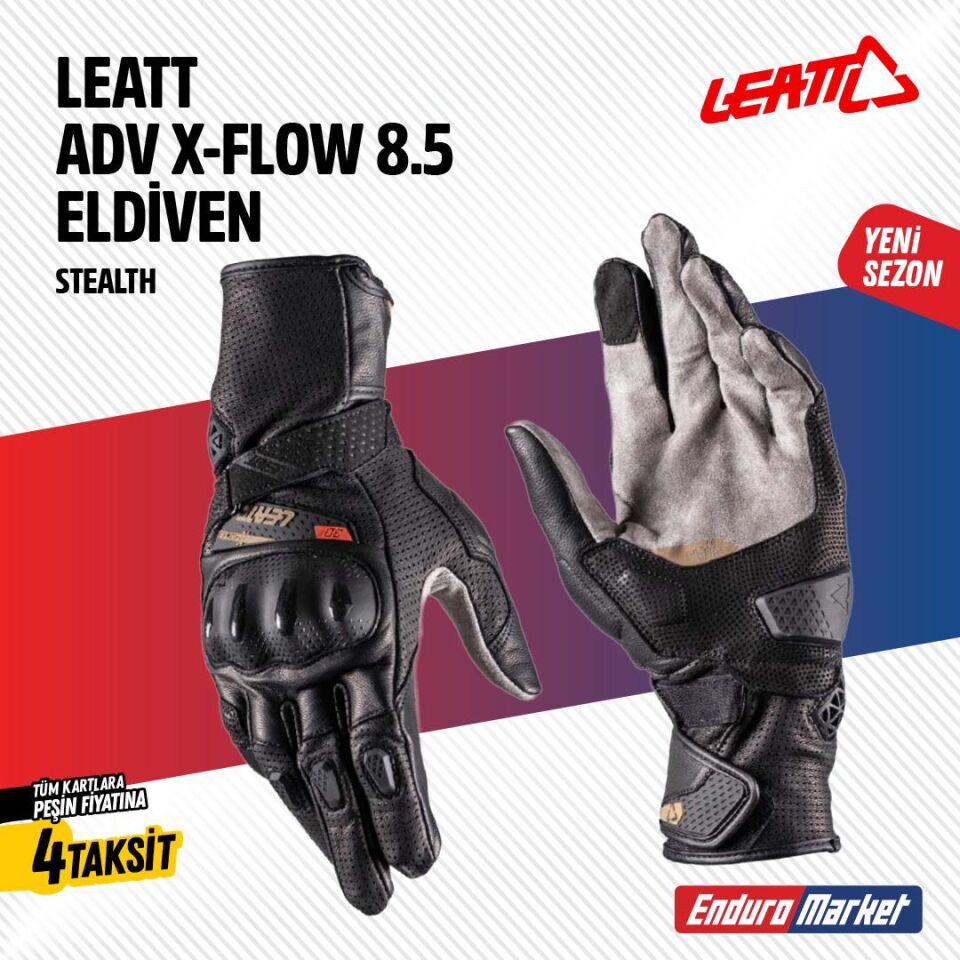 Leatt Adv X-Flow 8.5 Siyah Motosiklet Eldiveni