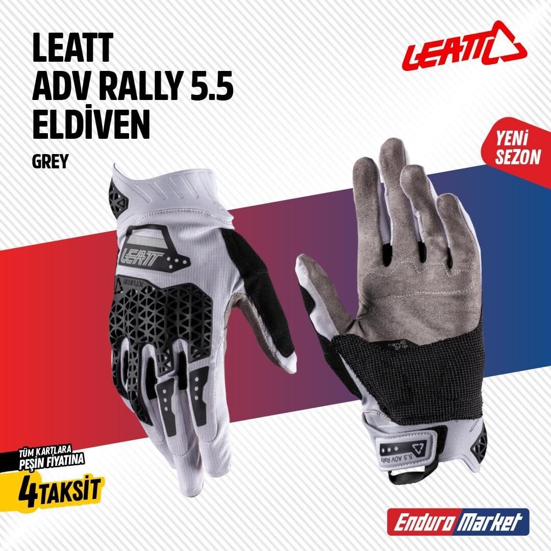 Leatt Adv Rally 5.5 Gri Motosiklet Eldiveni