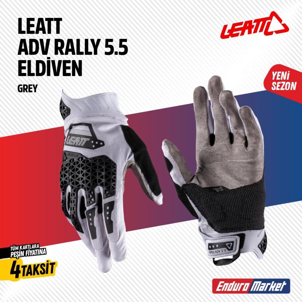 Leatt Adv Rally 5.5 Gri Motosiklet Eldiveni