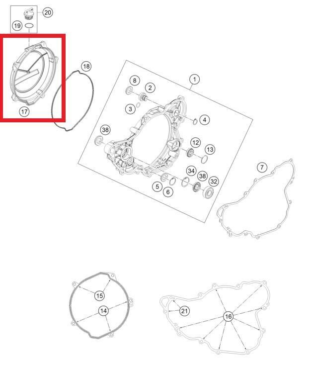 Outer Clutch Cover Ktm Orj Yp