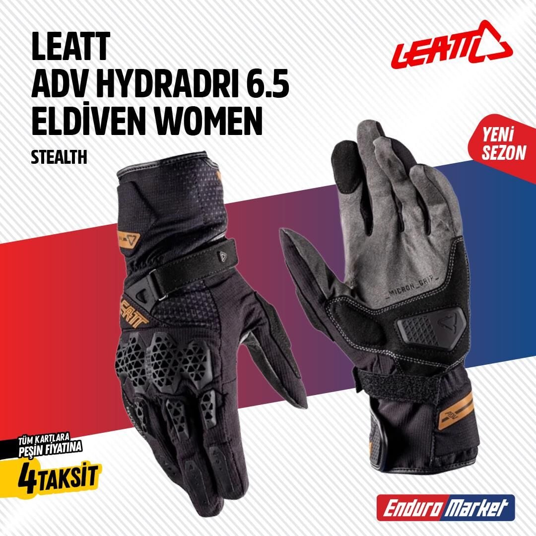 Leatt Adv Hydra-Dri 6.5 Bayan Siyah Motosiklet Eldiveni