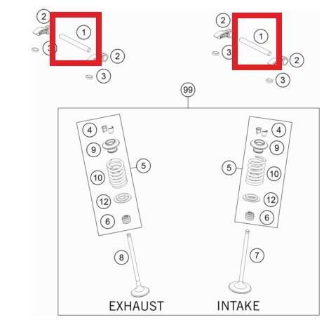 Valve Lever Shaft Ktm Orj Yp A5-1