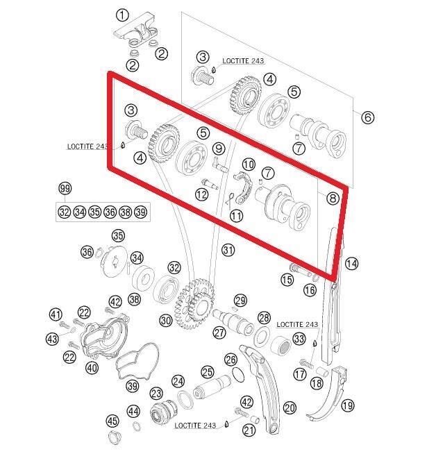 Camshaft Exhaust Cpl Ktm Orj Yp