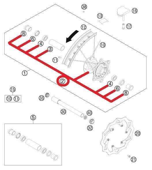 Front Wheel Hub Ktm Orj Yp K1