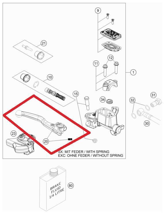 Hand Brake Lever Ktm Orj Yp