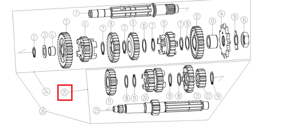 Kayo Kt 250 - Yuki Şanzıman Mili Parçası