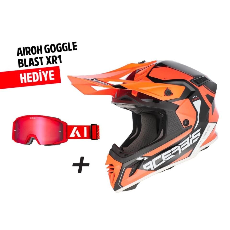 Acerbis X-Track 22-06 Kask Turuncu Siyah