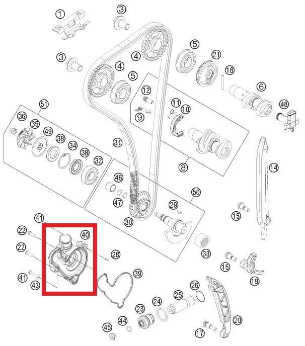 Waterpump Cover Ktm Orj Yp A2-2