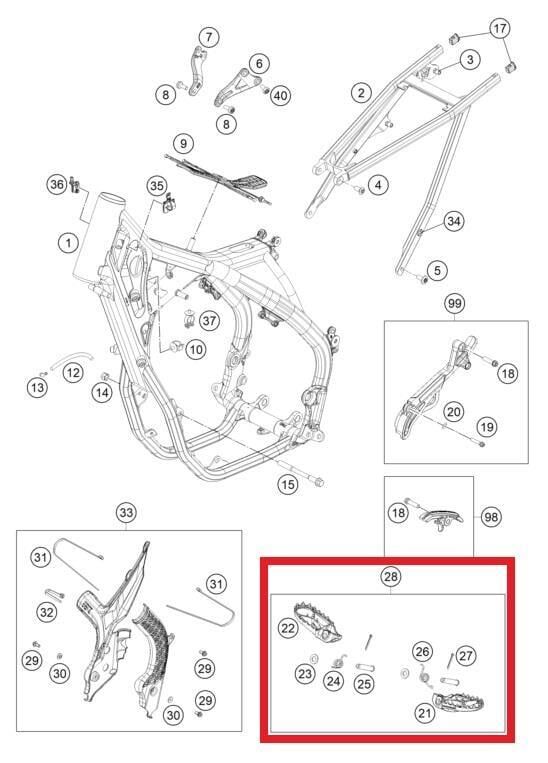 Footrest 790 L+R Cpl. Takım Peg Yenı Ktm Orj Yp