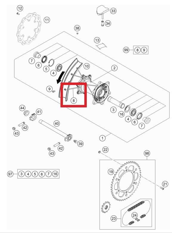 Spoke M4,5X193-18 Black Ktm Orj Yp