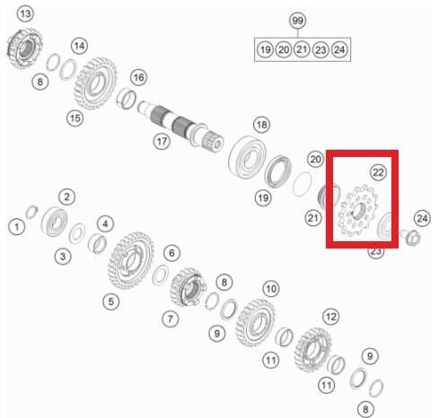 Sprocket 13T Ktm Orj Yp
