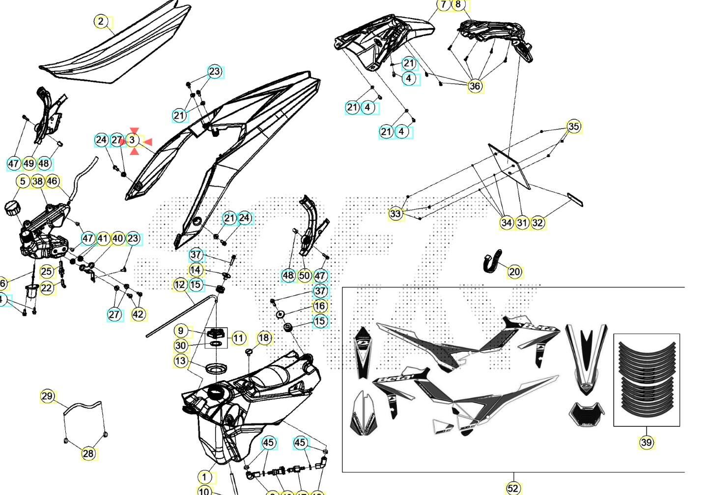 Beta X-Traıner 17-22 Arka Çamurluk  Beyaz Beta Orj Yp