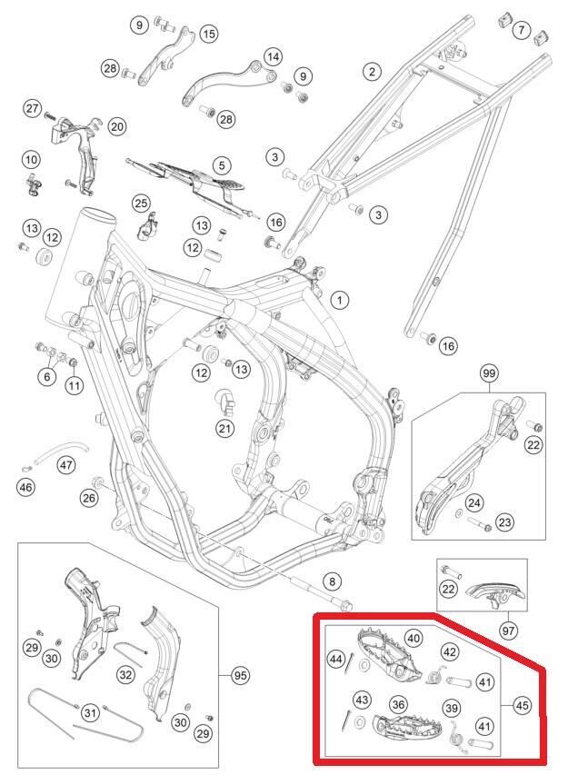 Footrest-Set Ktm Orj Yp