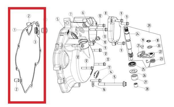 Kayo Kt 250 Krank Kutusu Kapağı Sağ Contası