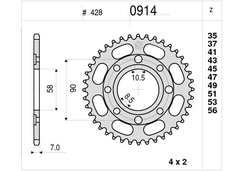 Honda 400 Ognıbene Arka Dişli 43T