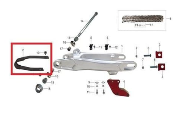 Kayo Tt 190 R Marş Zincir Klavuzu 2 B8
