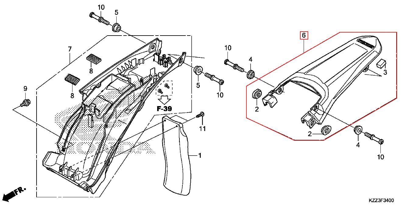 CRF250L ARKA ÇAMURLUK BEYAZ HONDA ORJ YP