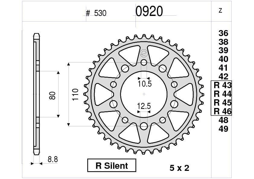 Honda 750/900 Ognıbene Arka Dişli 45T