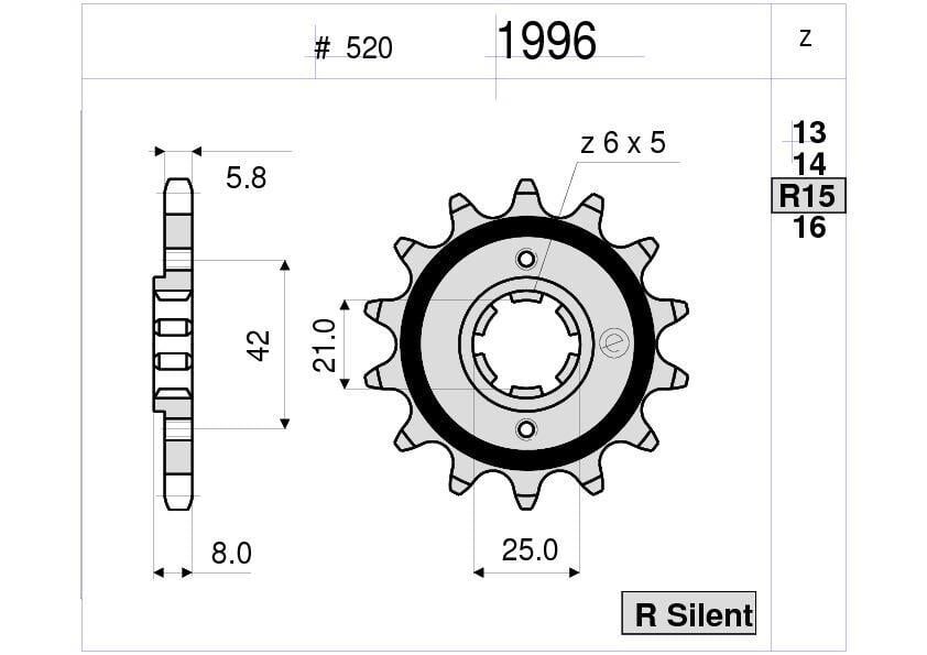 Yamaha 600 Ognıbene Ön Dişli 15T