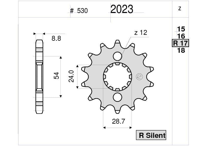 Kawasakı 900 Ognıbene Ön Dişli 17T