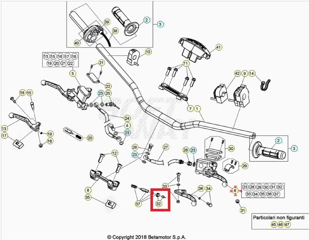 Push-Road Clutch Control Lever Beta Orj Yp B2-3