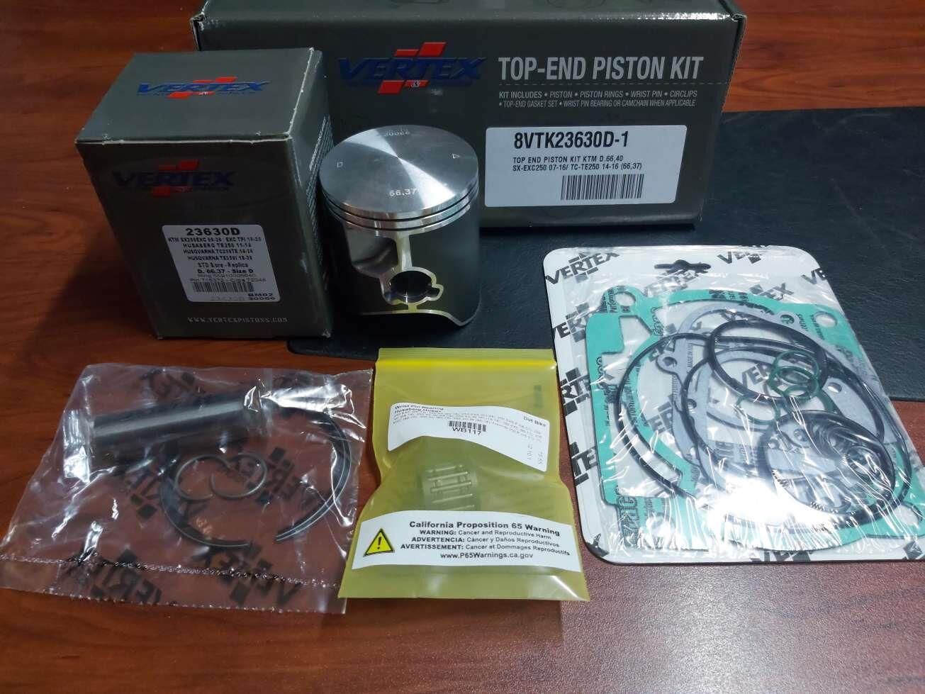 Vertex Ktm 250 Exc 07-16 Piston D.66.37 Conta Set