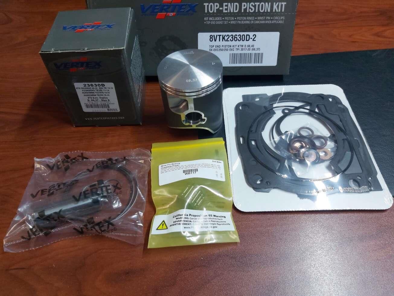 Vertex Ktm 250 Exc 17-20 Piston D.66.37 Conta Set