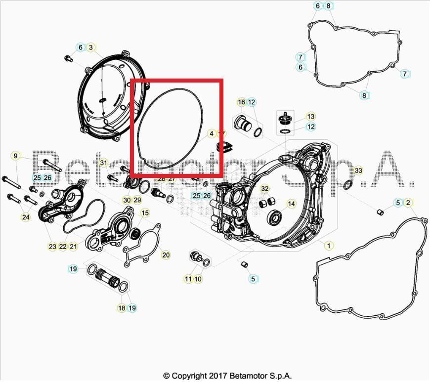 Outer Clutch Cover Gasket  Beta Orj Yp B12-2