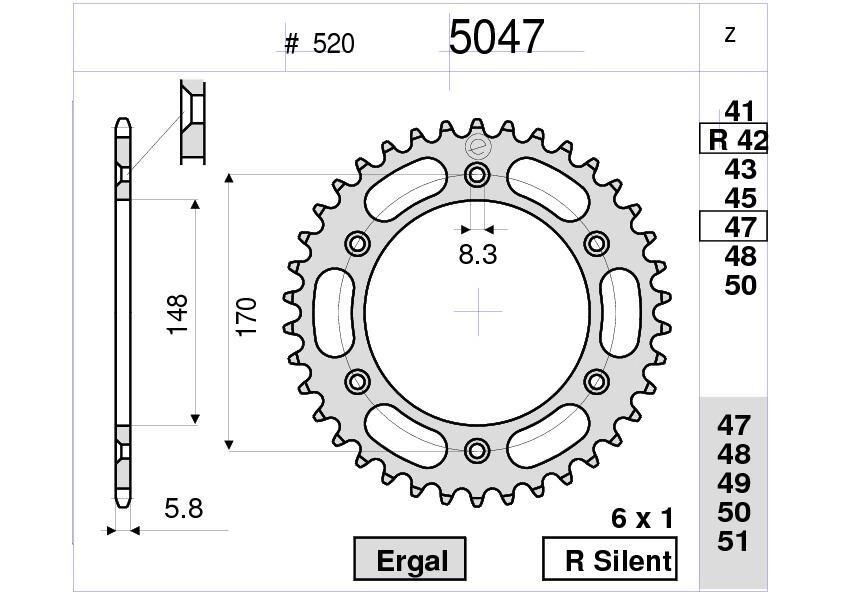 Suzukı 600 Ognıbene Arka Dişli 42T