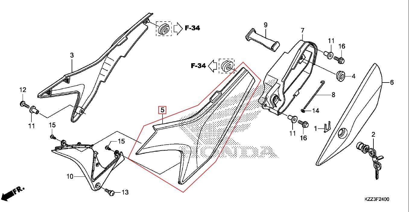 CRF250L SELE ALTI SOL GRENAJ BEYAZ HONDA ORJ YP