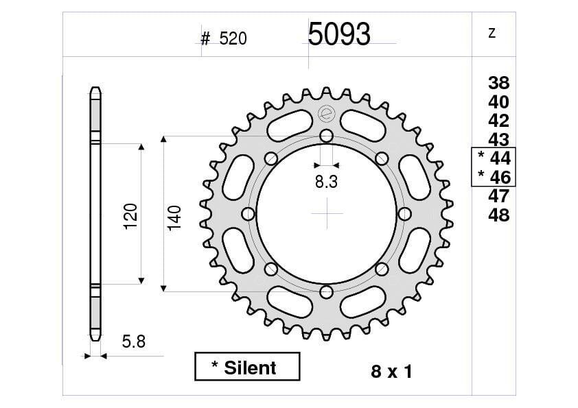 Kawasakı 650 Ognıbene Arka Dişli 44T