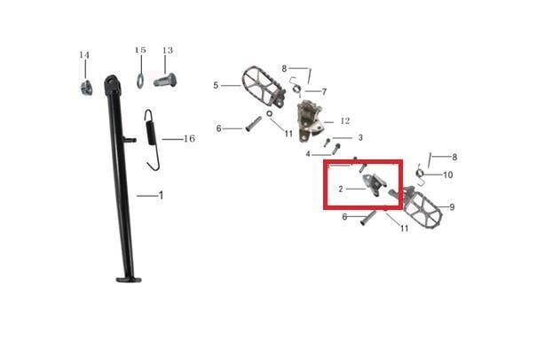 Kayo Kt 250 Sağ Basamak Yuvası B2