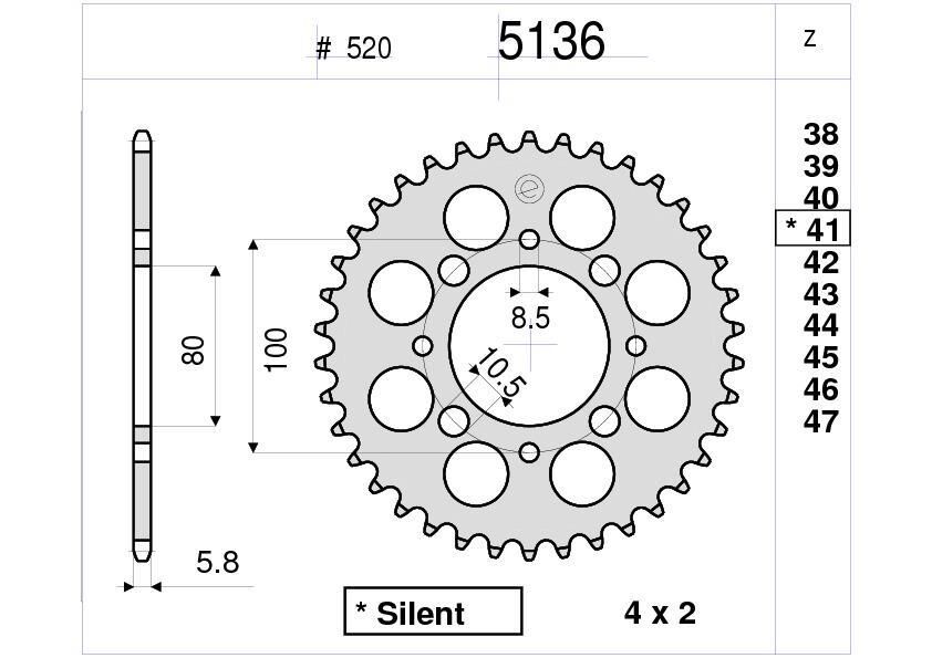 Suzukı 400 Ognıbene Arka Dişli 41T