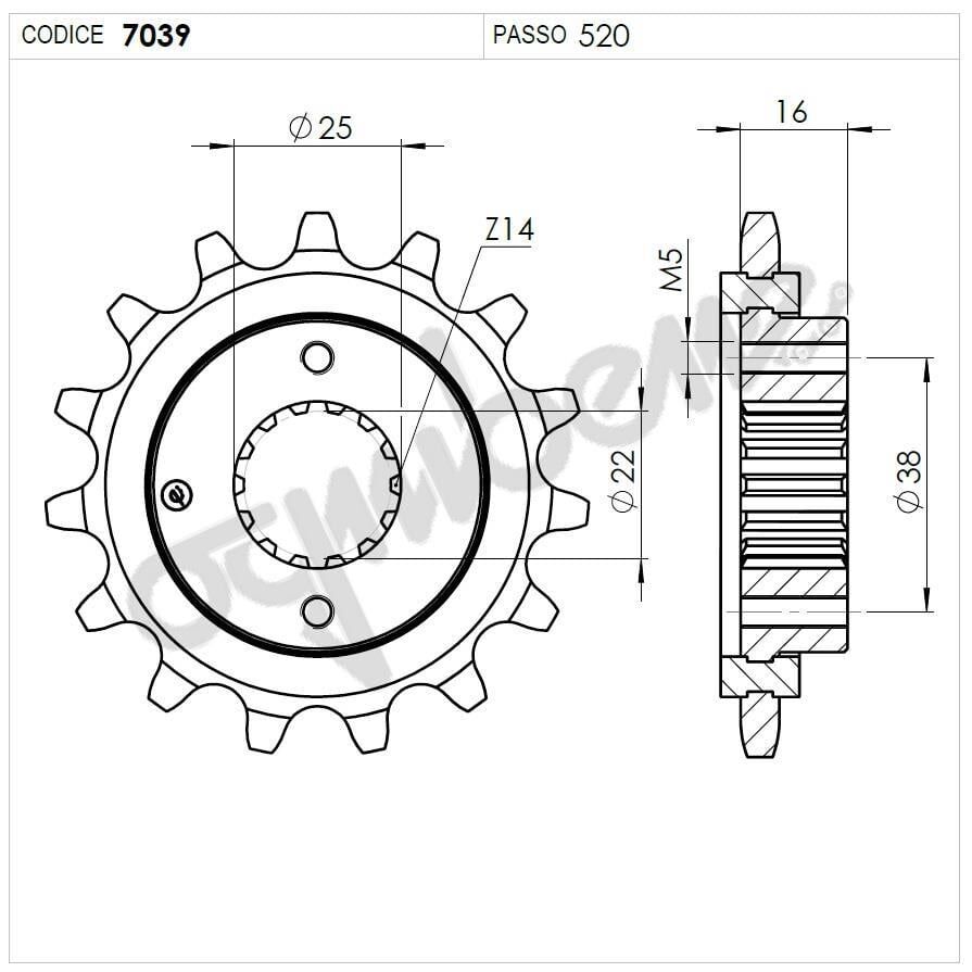 Ducatı 906 Ognıbene Ön Dişli 15T